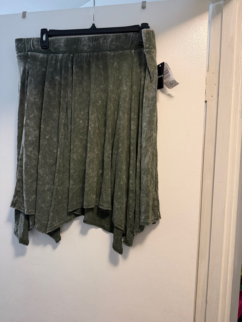 torrid Olive Green Asymmetrical Handkerchief Hem Skirt